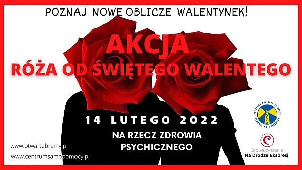 Grafika informująca o akcji "Róża od św. Walentego"